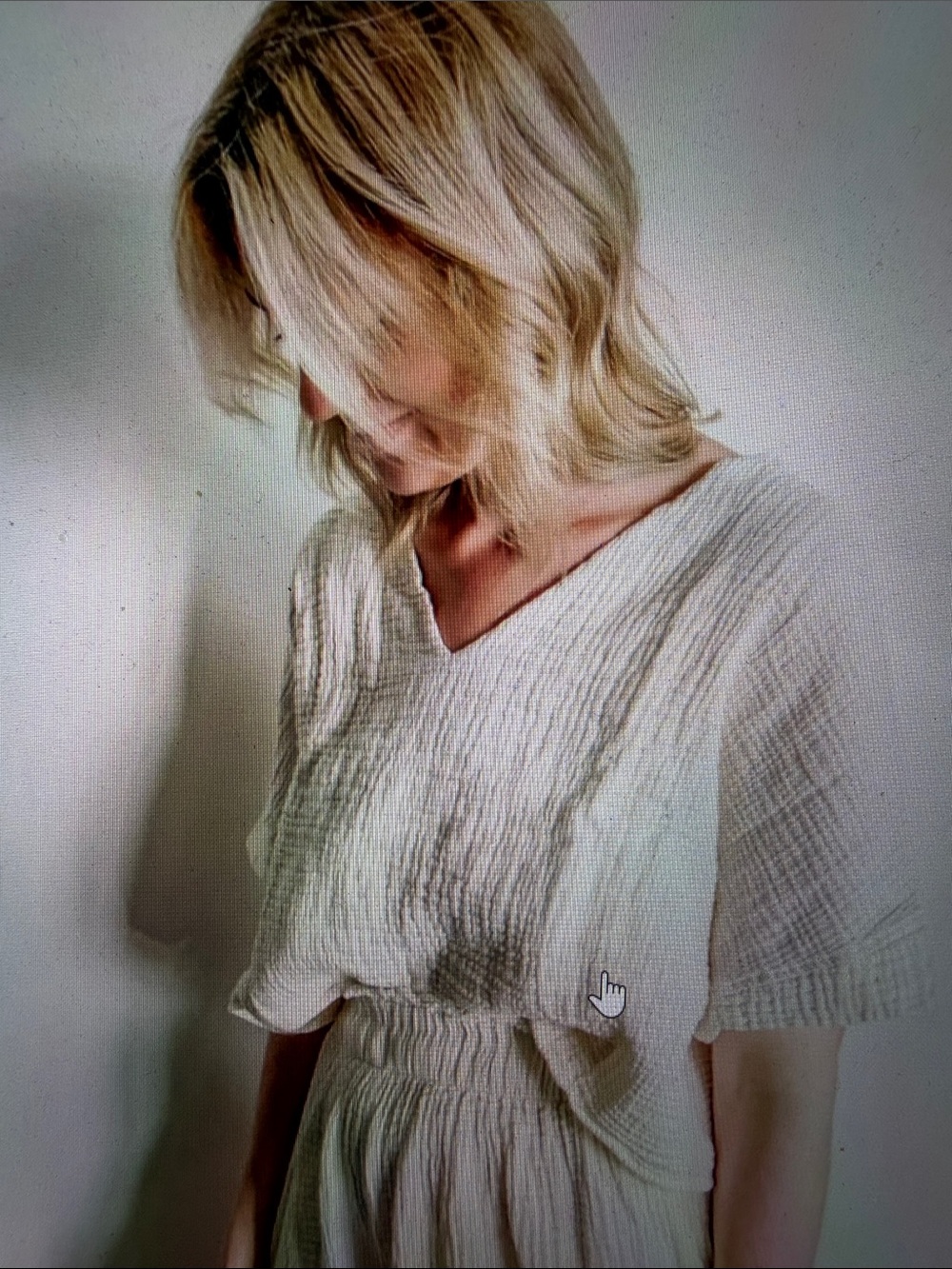 Pokoloko Ikikiz OS (fits up to an XL imo) Natural Cream Crinkle V top 100% Cott